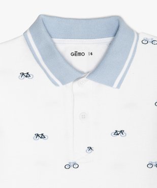 Polo garçon à manches courtes avec petits motifs vue3 - GEMO (ENFANT) - GEMO