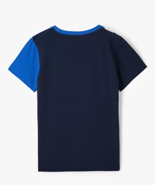 Tee-shirt garçon tricolore à manches courtes vue3 - GEMO (ENFANT) - GEMO