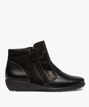 Boots femme confort dessus cuir avec détails brillants vue1 - GEMO (CASUAL) - GEMO