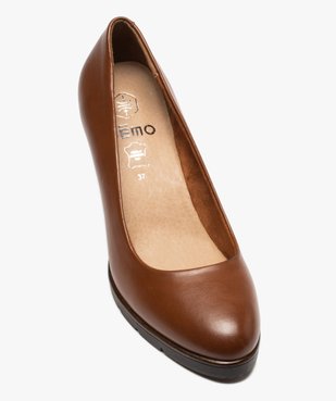 Escarpins femme unis à talon droit et semelle crantée vue5 - GEMO(URBAIN) - GEMO