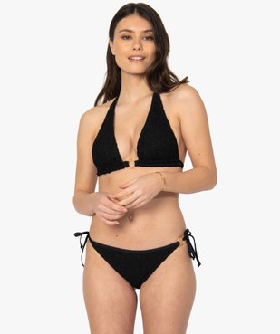 Bas de maillot de bain femme aspect macramé sur l’avant vue3 - GEMO (PLAGE) - GEMO