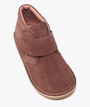 Boots enfant unis en cuir à fermeture scratch vue5 - GEMO (ENFANT) - GEMO