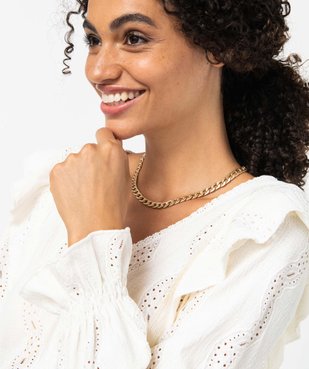 Tee-shirt femme à manches longues avec fronces et volants vue2 - GEMO(FEMME PAP) - GEMO