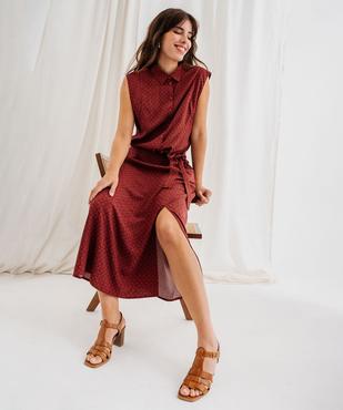 Jupe longue fendue en viscose fluide imprimée à taille élastiquée femme vue5 - GEMO 4G FEMME - GEMO