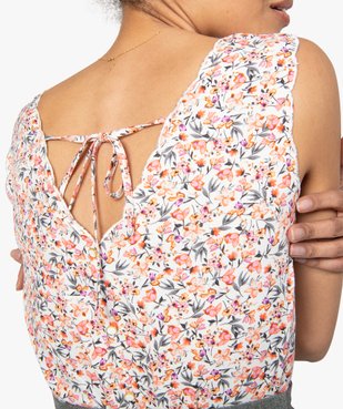 Blouse femme sans manches imprimée avec dos fantaisie vue2 - GEMO(FEMME PAP) - GEMO