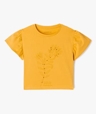 Tee-shirt à manches courtes froncées avec motif fille - LuluCastagnette vue2 - LULU CASTAGNETTE GEMO FOR GOOD - GEMO