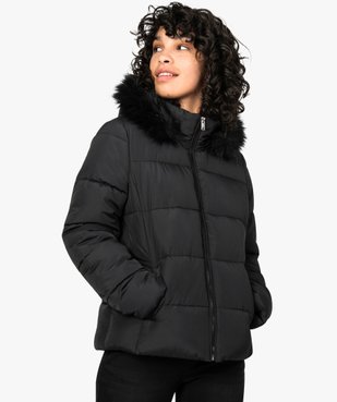 Doudoune femme à capuche duveteuse vue1 - GEMO(FEMME PAP) - GEMO