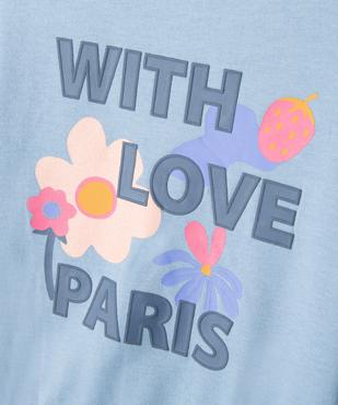 Sweat blousant en molleton doux imprimé fille vue3 - GEMO 4G FILLE - GEMO