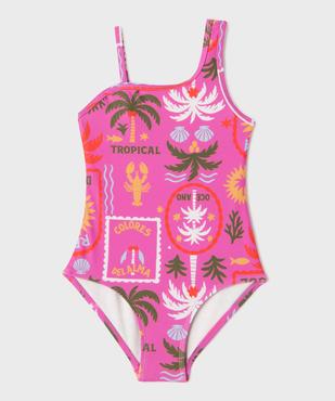 Maillot de bain une pièce avec haut asymétrique fille vue1 - GEMO (ENFANT) - GEMO