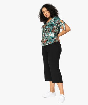Pantalon femme grande taille en toile unie coupe ample vue5 - GEMO(FEMME PAP) - GEMO