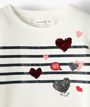 Tee-shirt fille à manches longues avec sequins – Lulu Castagnette vue2 - LULUCASTAGNETTE - GEMO