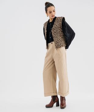 Pantacourt large à revers femme vue5 - GEMO 4G FEMME - GEMO