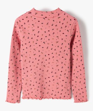 Tee-shirt fille en maille côtelée à motifs fleuris vue3 - GEMO C4G FILLE - GEMO