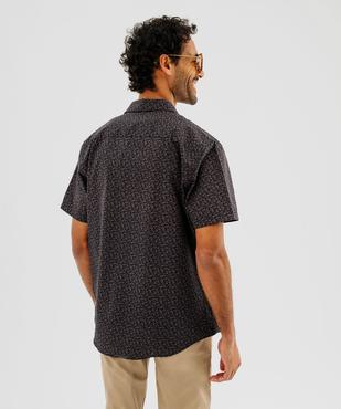 Chemise à manches courtes à micro motif feuillage homme vue3 - GEMO (HOMME) - GEMO