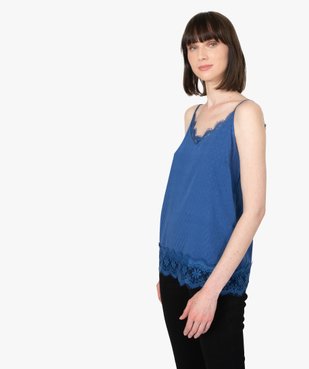 Débardeur femme à fines bretelles et finition dentelle vue1 - GEMO(FEMME PAP) - GEMO