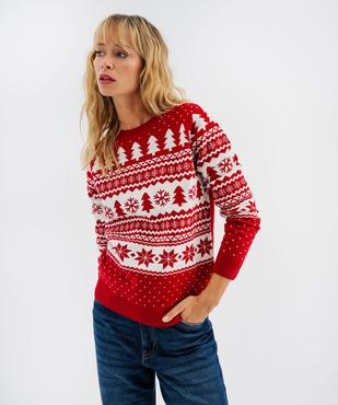 Pull de Noël esprit jacquard femme vue2 - GEMO(FEMME PAP) - GEMO