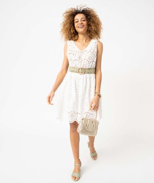 Robe femme en broderie anglaise sans manches vue1 - GEMO(FEMME PAP) - GEMO