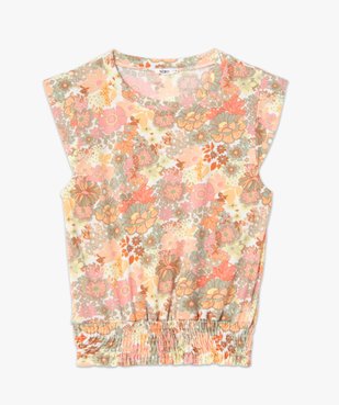 Tee-shirt femme à manches courtes à motifs fleuris vue4 - GEMO(FEMME PAP) - GEMO