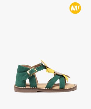 Sandales bébé fille dessus cuir en forme de fleurs – NA! vue1 - NA! - GEMO