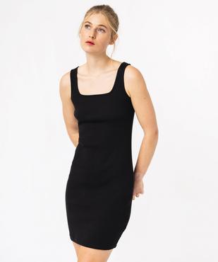 Robe courte à bretelles moulantes en maille côtelée femme vue2 - GEMO 4G FEMME - GEMO