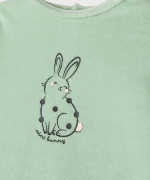 Pyjama en velours avec motif lapin bébé vue2 - GEMO(BB COUCHE) - GEMO