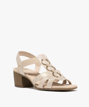 Sandales confort à brides métallisées et anneaux métalliques femme vue2 - G'FLEX - GEMO