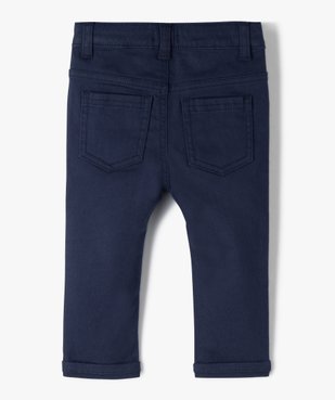 Pantalon slim en toile extensible bébé garçon vue3 - GEMO 4G BEBE - GEMO