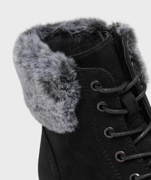 Boots fourrées à lacets, semelle crantée et col fantaisie femme vue6 - VALENTINA BALDA - GEMO