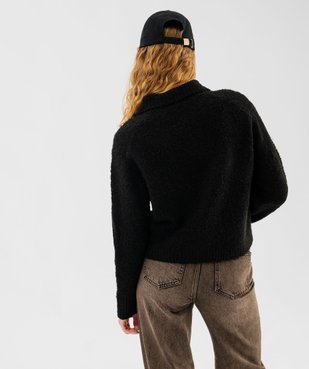 Gilet à grand col en maille bouclette femme vue3 - GEMO(FEMME PAP) - GEMO
