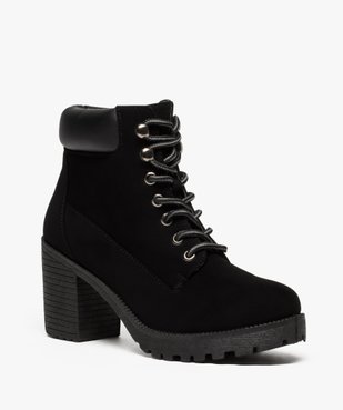 Boots femme à talon et semelle crantée vue2 - GEMO(URBAIN) - GEMO