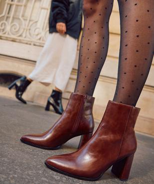 Boots à talon haut et bout pointu unies femme vue1 - FOLLOW ME - GEMO