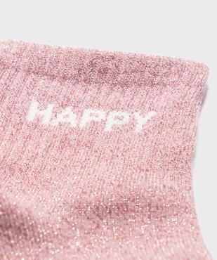 Socquettes pailletées à message femme (lot de 2) vue2 - GEMO(HOMWR FEM) - GEMO