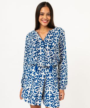 Blouse à manches longues imprimée femme vue2 - GEMO(FEMME PAP) - GEMO