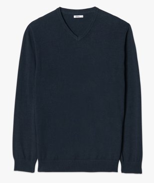 Pull homme en coton avec col V vue4 - GEMO (HOMME) - GEMO