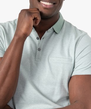 Polo homme à fines rayures et manches courtes vue2 - GEMO (HOMME) - GEMO