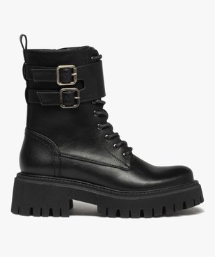 Boots rangers à épaisse semelle crantée femme vue1 - GEMO (CASUAL) - GEMO