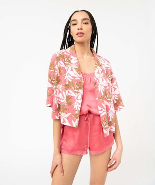 Veste de pyjama fluide courte imprimée femme vue6 - GEMO(HOMWR FEM) - GEMO