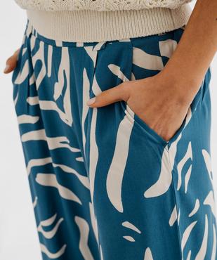 Pantalon fluide imprimé coupe large femme vue4 - GEMO 4G FEMME - GEMO