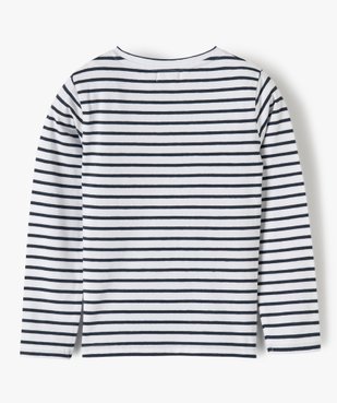 Tee-shirt fille rayé avec motif brodé – Lulu Castagnette vue3 - LULUCASTAGNETTE - GEMO