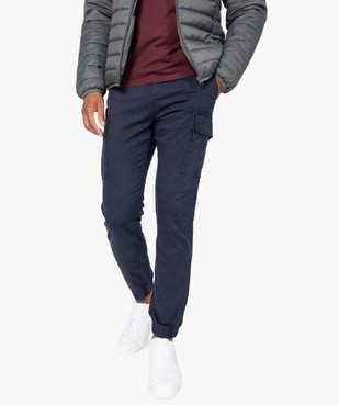 Pantalon homme cargo multipoche au coloris unique vue6 - GEMO (HOMME) - GEMO