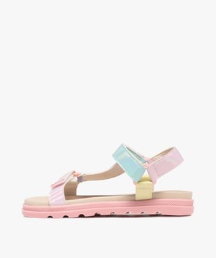Sandales fille à brides vernies et à scratch vue3 - GEMO (ENFANT) - GEMO