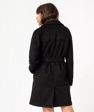 Manteau femme en suédine avec ceinture  vue3 - GEMO(FEMME PAP) - GEMO