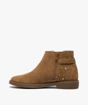 Boots fille style chelsea dessus cuir avec motif étoiles vue3 - GEMO (ENFANT) - GEMO