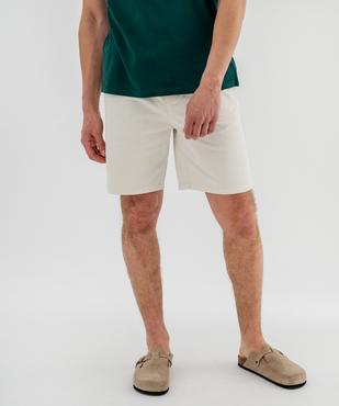 Bermuda chino en coton stretch à taille élastique homme vue1 - GEMO 4G HOMME - GEMO