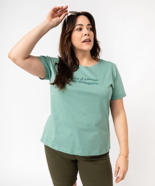 Tee-shirt à manches courtes avec message femme grande taille vue2 - GEMO 4G GT - GEMO
