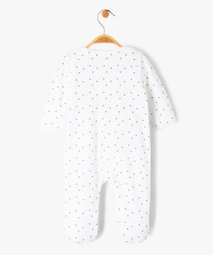 Pyjama bébé en velours étoilé à ouverture ventrale vue3 - GEMO 4G BEBE - GEMO