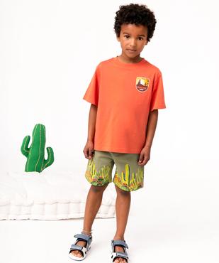 Bermuda garçon en coton avec motifs cactus vue5 - GEMO (ENFANT) - GEMO