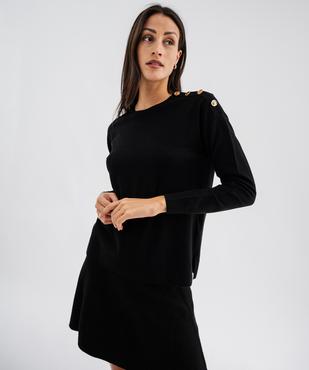 Pull en maille fine avec boutons sur l’épaule femme vue1 - GEMO 4G FEMME - GEMO