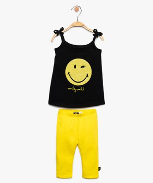 Ensemble bébé fille 2 pièces avec broderie en sequins - SmileyWorld vue1 - SMILEY - GEMO