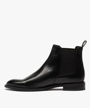 Boots homme style chelsea unis dessus cuir vue3 - Nikesneakers(URBAIN) - Nikesneakers